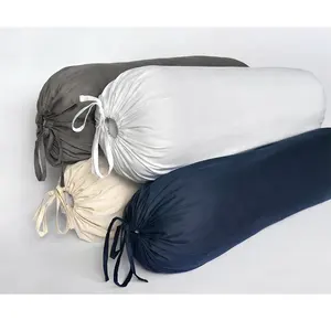 Luxury Queen King Size 100% Lyocell Bamboo Fiber Long Pillow Case Bolster Case With String