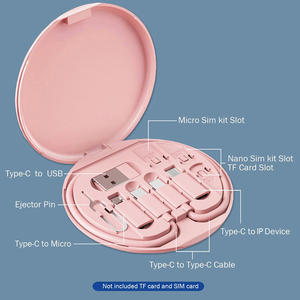 Ensembles de stockage de câble de charge de données miroir 6 en 1 Kit d'adaptateur de voyage universel 60w pour appareil multi mobile - Product Image 4