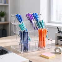 Présentoir à stylos en acrylique transparent - Organisateur de comptoir multi-niveaux pour la vente au détail et la papeterie de bureau - Vente directe d'usine OEM/ODM