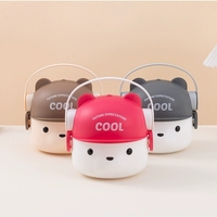 Nouveau Pack personnalisé de poche enfant bébé en plastique pique-nique en plein air boîte à lunch bol avec bouteille d'eau et couverts pour fille