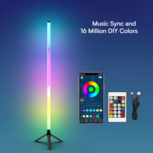 360 °   Lampe d'ambiance au sol RGB Full Glow, changeant de couleur, synchronisée avec la musique, pour la décoration de la chambre et du salon - Product Image 1
