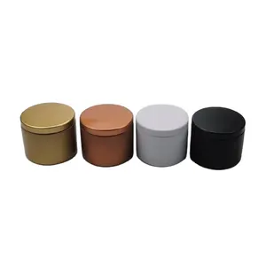 4oz Aromatherapy Candle Round Tin Box Round Metal Box For Candy Storage