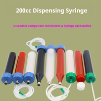 Seringue de distribution à large ouverture conique JAPI 200cc, norme américaine 1/8 NPT, baril en plastique pour colle, piston pour le moulage par injection