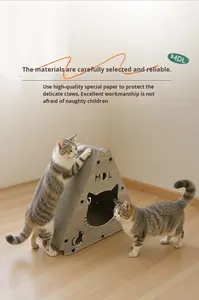 Tiragraffi per Gatti Triangolare Rinforzato e Resistente all'Usura, Giocattolo e Casa per Gatti, Grande Struttura per Riposo e Gioco - Product Image 4