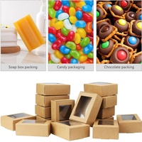 In Stock Mini Rectangle Kraft Paper Boxes with Clear Windows White Cardstock Food Grade Cake Box Recyclable Custom Size
