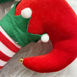 Venta al por mayor sombrero de elfo de Navidad con campanas sombrero de Papá Noel sombrero de vacaciones de Navidad suministros de fiesta novedad decoración de Navidad fea - Product Image 6