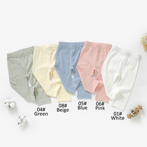 Pantalons pour bébé en coton biologique personnalisés, leggings en pointelle jacquard, tricot doux, pantalons pour nouveau-nés - Product Image 3