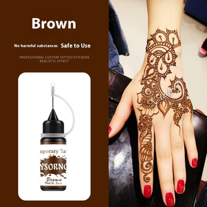 Suministros de Tatuaje de Larga Duración, Arte Corporal, Cono de Henna, Jugo Transparente en Gel, Pasta para Tatuajes, <span class=keywords><strong>Tinta</strong></span> Temporal <span class=keywords><strong>Negra</strong></span> para Tatuajes - Product Image 4