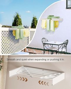 Laundry Drying Rack Collapsible <strong>Wall</strong> <strong>Mounted</strong> <strong>Clothes</strong> Drying Rack Foldable,Indoor Drying Rack Clothing Capacity - Product Image 5