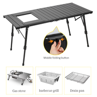 Table de camping IGT pliable portable en alliage d'aluminium léger, design moderne chinois, hauteur réglable, 127 cm