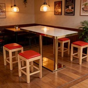Table de salle à manger commerciale en pierre fritté<span class=keywords><strong>e</strong></span> avec bordure en alliage d'aluminium sur mesure pour restaurant, hôtel, <span class=keywords><strong>bar</strong></span>, cantine - Product Image 1