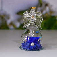 Commerce électronique transfrontalier : Rose éternelle en verre avec ange, fleur fraîche, longue durée (3-5 ans), cadeau pour la Fête des Mères