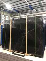 Carrelage en marbre noir Nero Marquina 24x24 Prix chinois bon marché Pierre naturelle Dalle de marbre noir Nero Marquina
