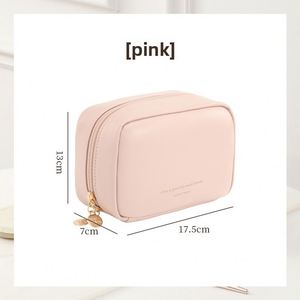กระเป๋าใส่เครื่องสำอางแบบพกพา ดีไซน์ใหม่ กันน้ำ วัสดุ PU พร้อมซิป สำหรับจัดเก็บลิปสติกและอุปกรณ์อาบน้ำ - Product Image 4