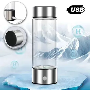Logotipo personalizado 420ml 550ML Uso en el hogar Botella generadora de agua rica en hidrógeno alcalina de vidrio recargable portátil - Product Image 2