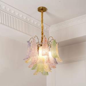 Lámpara de Araña de Cristal Estilo Murano Colorida, en Forma de Pétalo, para Sala de Estar, Vestíbulo de Hotel, Villa - Product Image 6