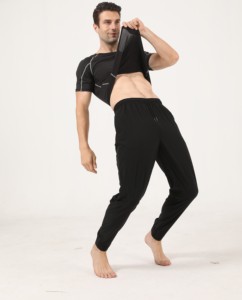 制造商运动男裤尼龙氨纶底加大码慢跑裤黑色口袋运动运动裤 - Product Image 3