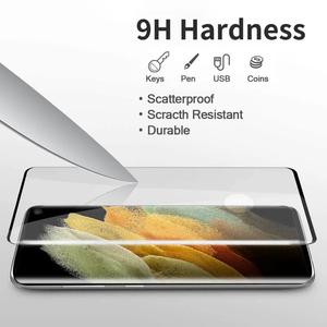 Protection d'écran en verre trempé anti-espion 3D incurvé 9H 0,3 mm avec colle intégrale pour S23 Ultra S22 Ultra Note 20 Déverrouillage par empreinte digitale - Product Image 3
