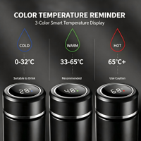 Thermos intelligent personnalisé avec logo, 500 ml, affichage de la température LED, bouteille de voyage en acier inoxydable à isolation sous vide