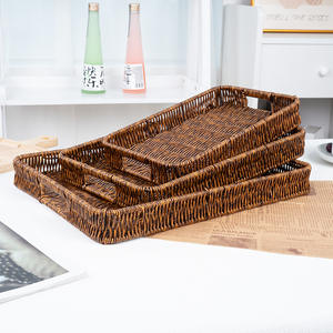 Cesta de pan rectangular apilable de imitación de ratán Bobai para exhibir frutas y aperitivos en la cocina, ideal para fiestas. - Product Image 5