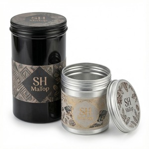 Barattolo Personalizzato Vuoto per Caffè <span class=keywords><strong>in</strong></span> Grani, 250g, <span class=keywords><strong>in</strong></span> Alluminio Nero Lucido - Product Image 3