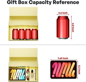 Gold 12x6x4'' Magnetic Closure Gift <b>Box</b> with Lid Customizable to Your Requirements - Product Image 3