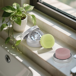 Boîte à savon en aluminium personnalisée en gros, ronde, avec couvercle à vis, pour voyage et usage domestique, avec plateau anti-goutte, gravure et couleur personnalisées - Product Image 6