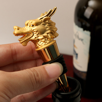 Bouchon de bouteille de vin en forme de tête de dragon, verseur en alliage de zinc, accessoire de bar, cadeau, OEM, ODM, souvenir promotionnel