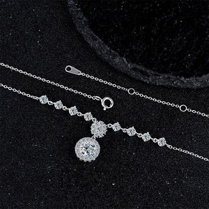 Collar de Plata de Ley S925 con Moissanita en Forma de Corazón para Mujer, Collar de Plata de Ley S925 con Moissanita en Forma de Cubo Pequeño - Product Image 5