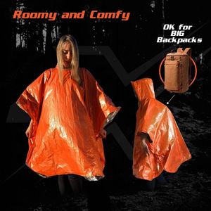 Échantillon Gratuit Poncho de Pluie d'Urgence Isotherme avec Doublure en Mylar Couvertures de Survie pour Voiture Imperméables et Robustes - Product Image 5