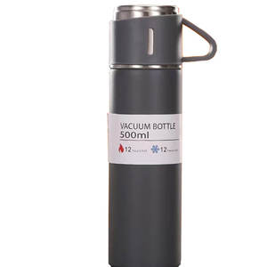 Nouvelle tasse isotherme en acier inoxydable 304 / Tasse à thé avec trois couvercles Bouteille d'eau d'extérieur Ensemble cadeau d'affaires Cadeau d'événement Gobelets - Product Image 1
