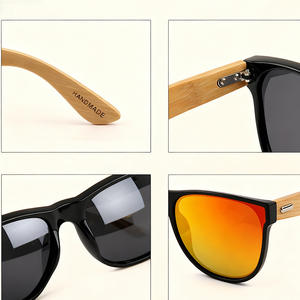 Lunettes de soleil unisexe surdimensionnées en bois de bambou, monture noire, protection UV400, style voyage, pour le commerce transfrontalier - Product Image 3
