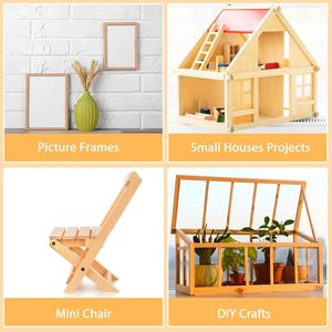 แท่งไม้บัลซาทาสี 70 ชิ้น แท่งไม้สี่เหลี่ยมและแถบไม้สำหรับงานฝีมือ โครงการ DIY และการทำโมเดล - Product Image 4