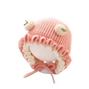 Xi Boyu – chapeau d'hiver en laine pour enfants, bonnet tricoté épais avec oreillettes pour bébés filles de 0 à 2 ans - Product Image 5
