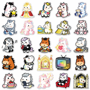 Autocollants en vinyle personnalisables imperméables A4 A6, motif petit poney licorne mignon, impression CMJN, étiquettes de récompense pour enfants - Product Image 5