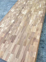 Papan Kayu Jati Sambungan Jari dengan Serat Alami, Tepi Terpaku, Panel Kayu Solid untuk Lemari