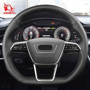 Cubierta de volante de cuero genuino de puntada a mano de alta calidad para <span class=keywords><strong>Audi</strong></span> e-tron GT <span class=keywords><strong>S7</strong></span> <span class=keywords><strong>Sportback</strong></span> TDI - Product Image 5