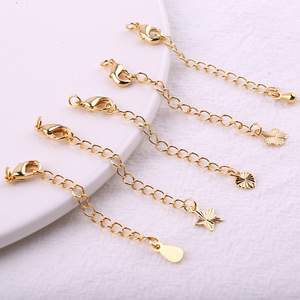 <b>Gold</b> Plated Chain Extension For <b>Bracelet</b> Making DIY Jewelry Accessories Metal Findings With Lobster Clasp And <b>Charms</b> - Product Image 2