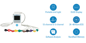 ECGMAC Moniteur Holter sans fil personnalisé Enregistrement 24/48 heures avec logiciel Enregistreur Holter H12B-plus - Product Image 6