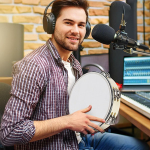 Tambourins à percussion pour adultes, 10 pouces, pour la danse chrétienne en église, avec double rangée de grelots, pour la prière et les fêtes - Product Image 3