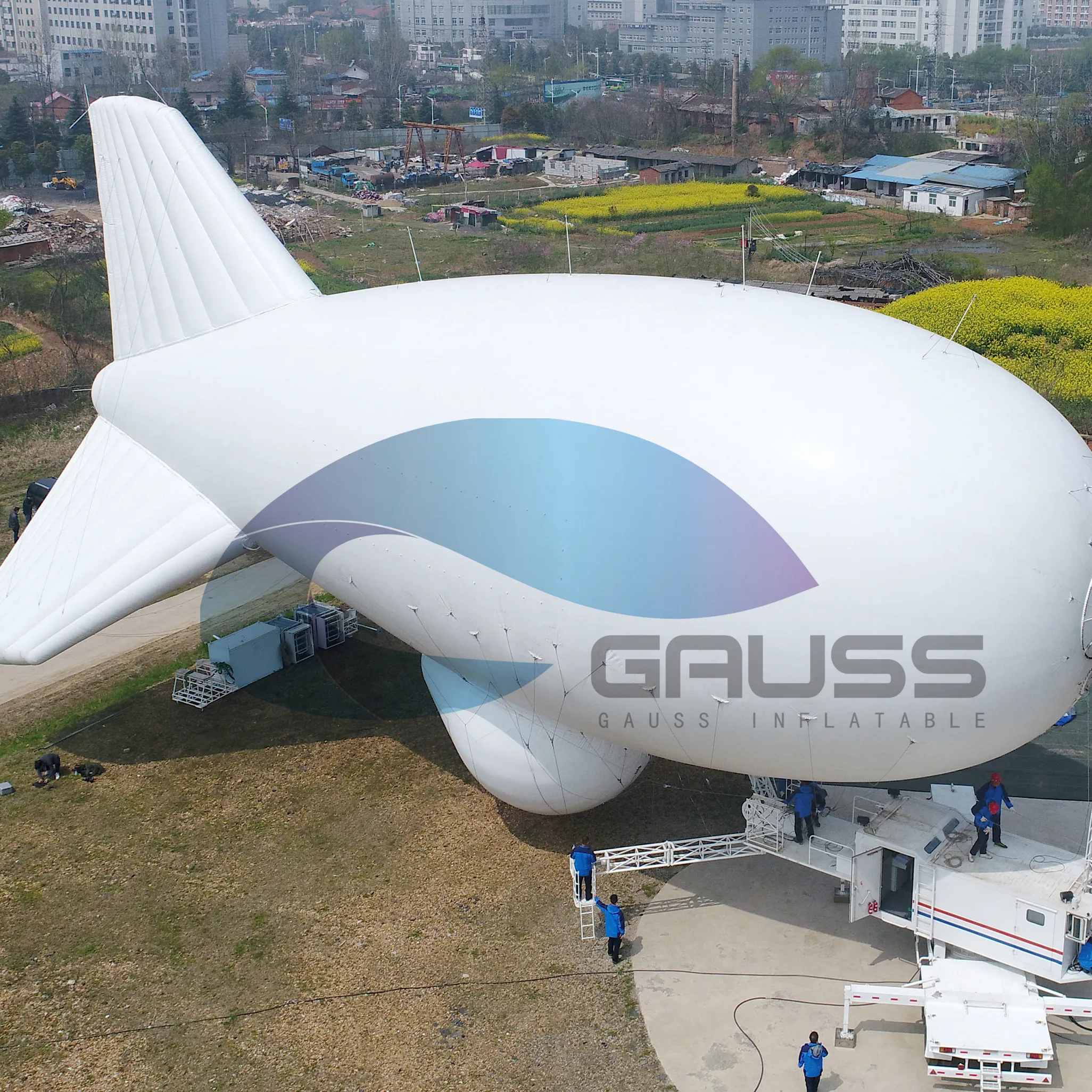 custom blimp airship tethered aerostat zeppelin for surveillance