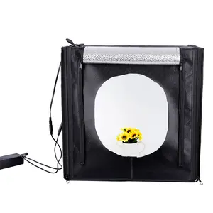 Professional photo box studio 50*50cm/60*60cm/80*80cm size led lightbox with 2 led strips for photography