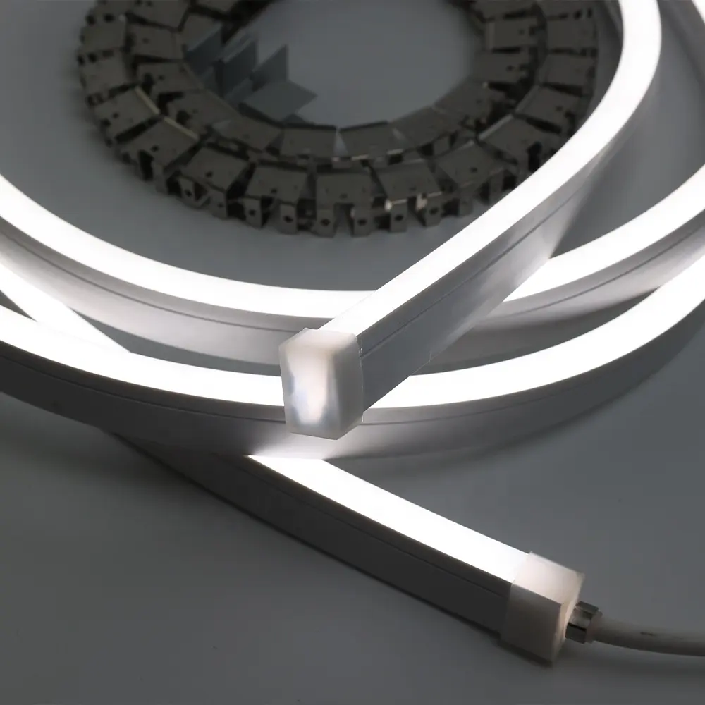 Extrusión lateral de 12x20mm 24V 6000K 12V/24V Una variedad de colores de luz se puede doblar en línea modelado tira de luz flexible de neón