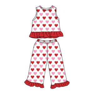 Completi per Bambine con Canotta Stampata e Pantaloni a Gamba Larga, Set di 2 Pezzi con Volant, Abbigliamento Boutique per Neonati - Product Image 6