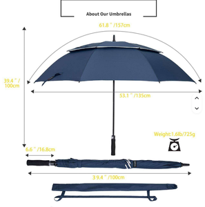 Parapluies de <span class=keywords><strong>golf</strong></span> imprimés à double couche, parapluie de <span class=keywords><strong>golf</strong></span> ventilé et résistant, logo personnalisé, coupe-vent - Product Image 3