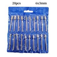 Lot de 20 têtes de meulage diamantées pour outil rotatif, tige de 3mm