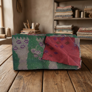 Vente en gros de couvre-lit vintage Kantha au design multiple - Product Image 3