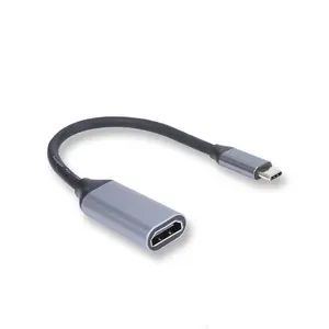 Kabel Adaptor 4K 60HZ Kecepatan Tinggi, USB-C Laki-laki Ke HDMI Perempuan 3.1 Tipe C Ke Hdmi untuk Ponsel Komputer