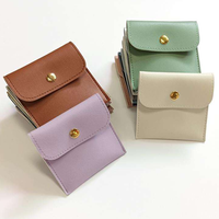 Pochette de luxe en cuir végétalien avec logo, mini étui de voyage pour écouteurs, sac organisateur pour brillant à lèvres, pochette cadeau pour mariage, vente en gros