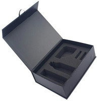 Boîte d'emballage personnalisée pour vêtements, en carton, avec fermeture magnétique, finition noire mate, avec logo
